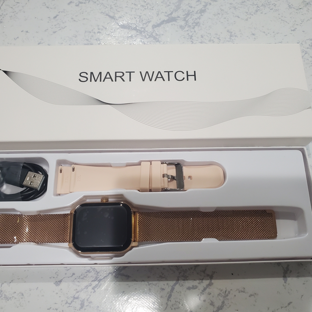 Rose Gold Smartwatch with Extra Band